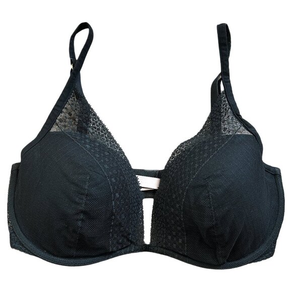 Victoria's Secret Incredible by Victoria Plunge Black Lace Bra 34DD - Picture 1 of 10